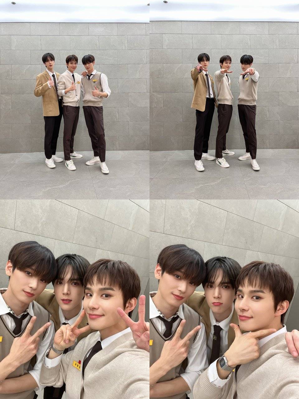 Momen Jungwoo NCT bersama Younghoon dan Juyeon THE BOYZ