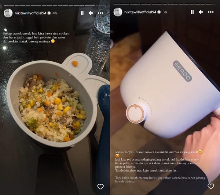 Anak Nomor 1, Nikita Willy Bawa Rice Cooker dan Beras Saat Travelling Demi Baby Issa