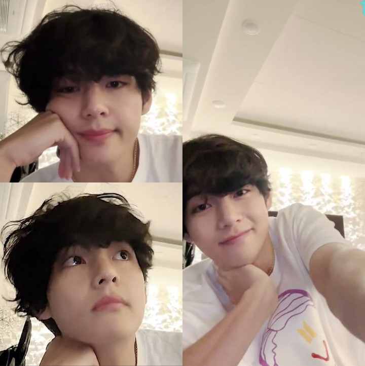 Wajah Tanpa Makeup V BTS Saat Siaran Live Bikin Takjub Saking Gantengnya