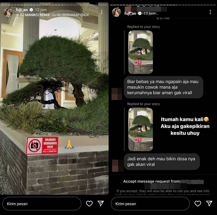 Fuji An Kena Julid Usai Pasang Papan Tanda Dilarang Ambil Foto di Depan Rumah Baru