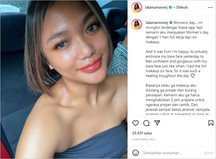 Marion Jola Kerja 1 Hari Full Tanpa Make Up untuk Peringati Hari Perempuan Internasional