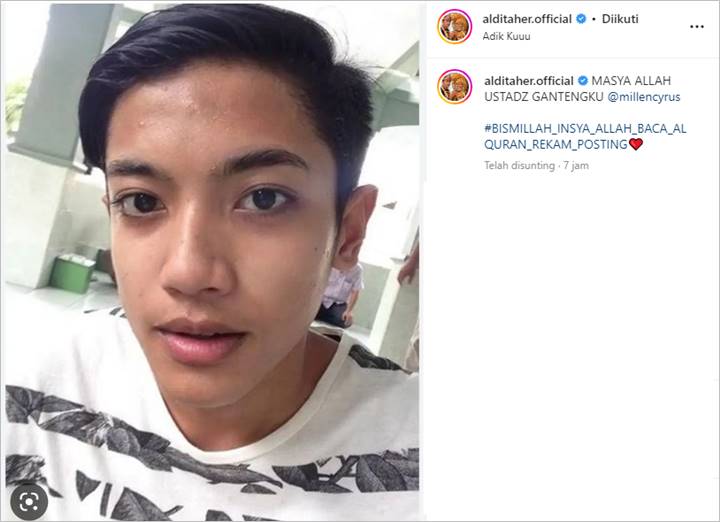 Aldi Taher Pajang Foto Tampan Millen Cyrus Malah Undang Pro-Kontra