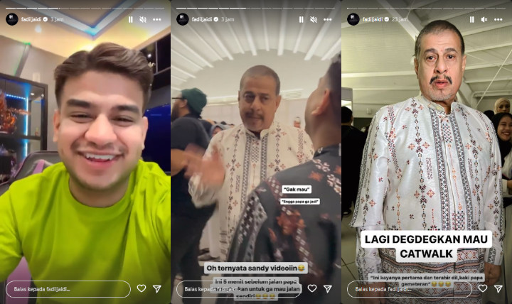 Pak Muh Ayah Fadil Jaidi Gemetar Sebelum Jalan di Catwalk, Sampai Dihibur Ayu Dewi