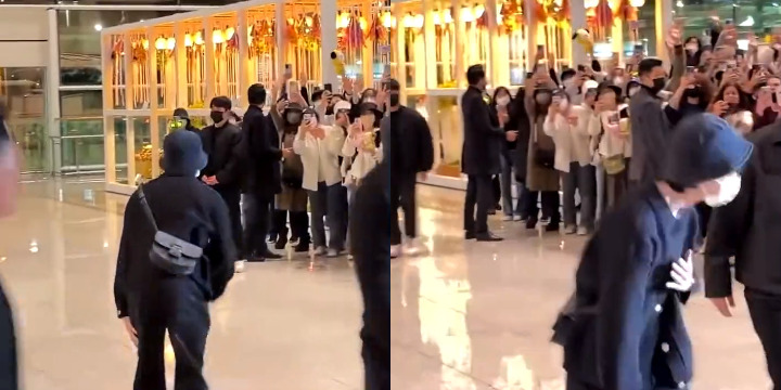 Buru-buru, Jimin BTS Sempatkan Diri Sapa Reporter di Incheon Tuai Pujian Selangit