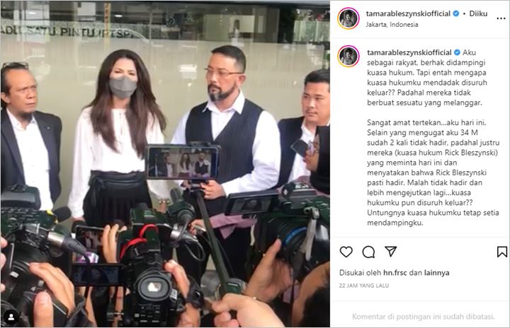 Tamara Bleszynski Tertekan Usai Sang Kuasa Hukum Diminta Keluar Ruang Mediasi Gugatan Rp 34 M