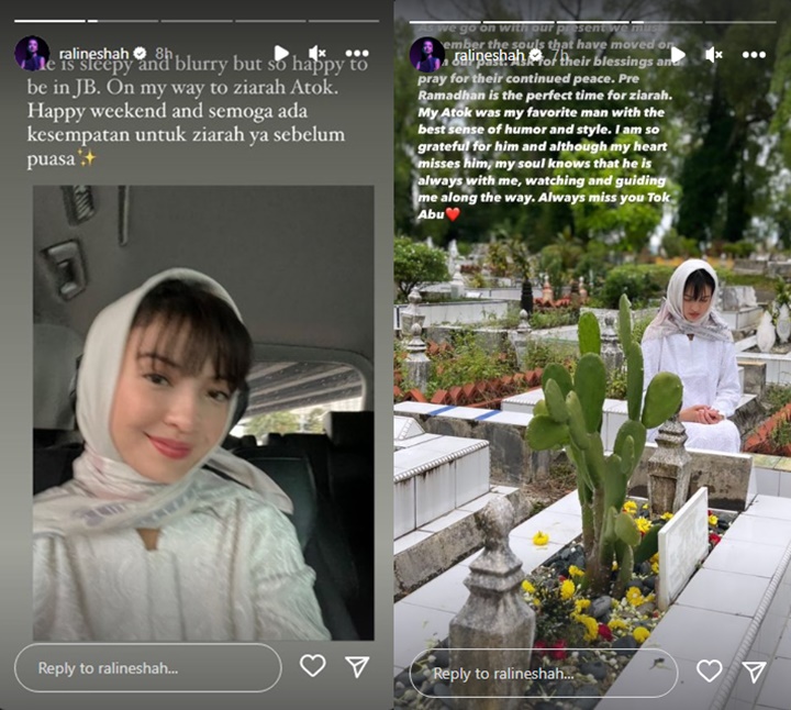 Jelang Ramadan, Raline Shah Cantik Berkerudung Saat Ziarah ke Makam Kakek