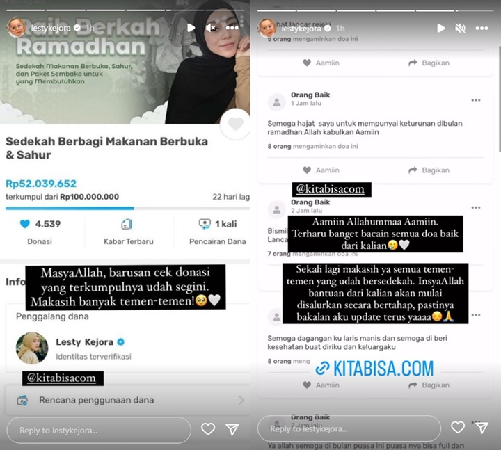 Lesti Kejora Buka Donasi Untuk Berbagi di Bulan Ramadan, Reaksi Netter Mengejutkan