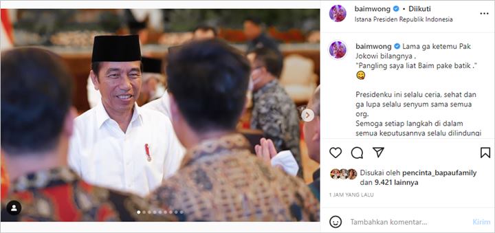Baim Wong Bikin Presiden Jokowi Pangling Gara-gara Penampilannya