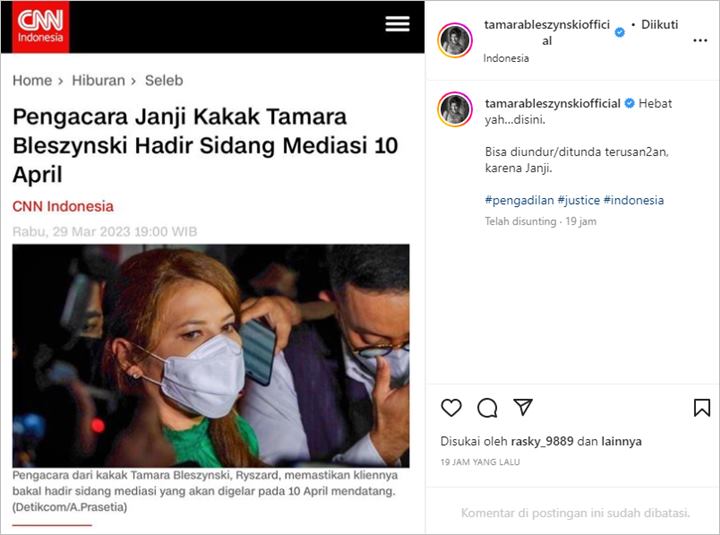 Dituding Drama Oleh Kuasa Hukum Sang Kakak, Tamara Bleszynski: Menyedihkan