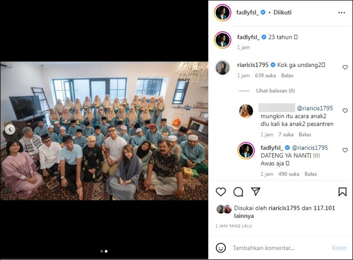 Fadly Faisal Pamer Momen Syukuran di Rumah Baru, Ria Ricis: Kok Gak Undang-Undang? Fadly Faisal Pamer Momen Syukuran di Rumah Baru, Ria Ricis: Kok Gak Undang-Undang?