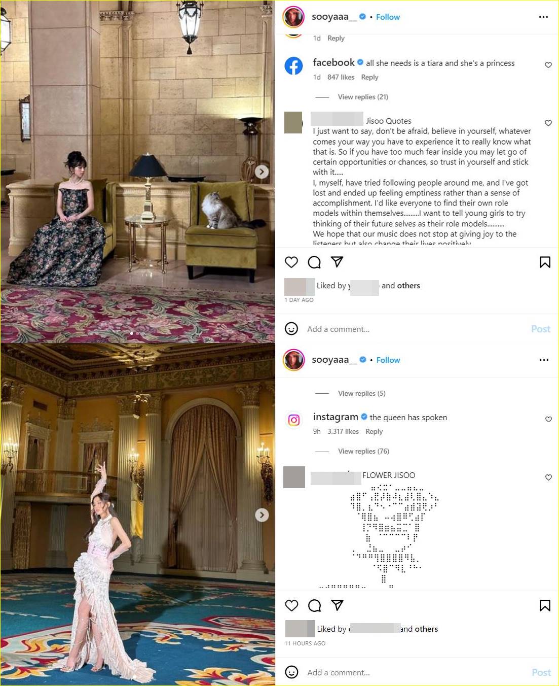 post Jisoo BLACKPINK dikomentari Facebook dan Instagram