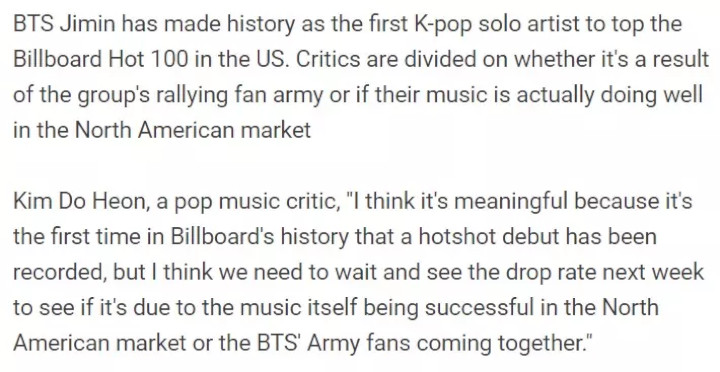 Jimin BTS Dibela Usai Prestasi di Billboard Diremehkan Kritikus Musik