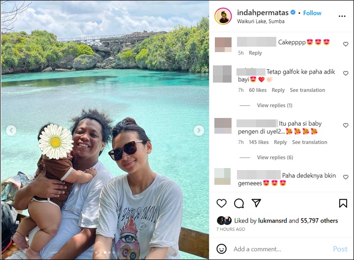 Indah Permatasari Pamer Keindahan Alam Sumba, Penampilan Sang Anak Curi Perhatian