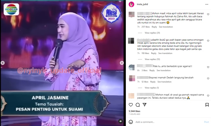 Viral April Jasmine Dirujak Netizen Gegara Materi Ceramah, Netizen: Ngeri!