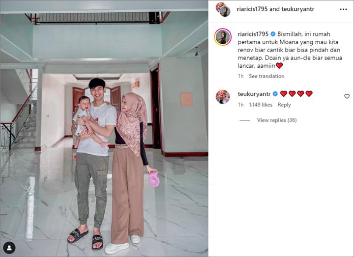 Ria Ricis Tunjukkan Penampakan Rumah Pertama untuk Baby Moana, Teuku Ryan Bereaksi