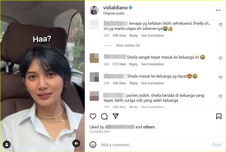 Vidi Aldiano dan Sheila Dara disebut mantu tertukar