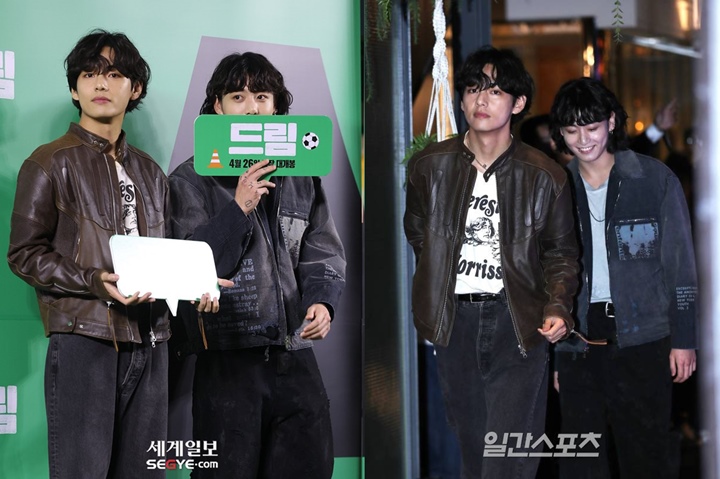 V dan Jungkook BTS Hadiri VIP Premiere \'Dream\', Pose Hingga Rambut Uwu Curi Fokus