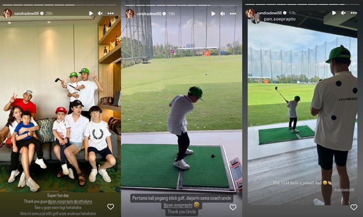Putra Sandra Dewi Jago Main Golf Saat Perdana Coba, Tatapan Bangga Harvey Moeis Disorot