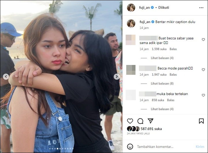 Fuji An Pamer Keseruan Liburan di Bali, Pose Gigit Pipi Rebecca Klopper Bikin Salfok