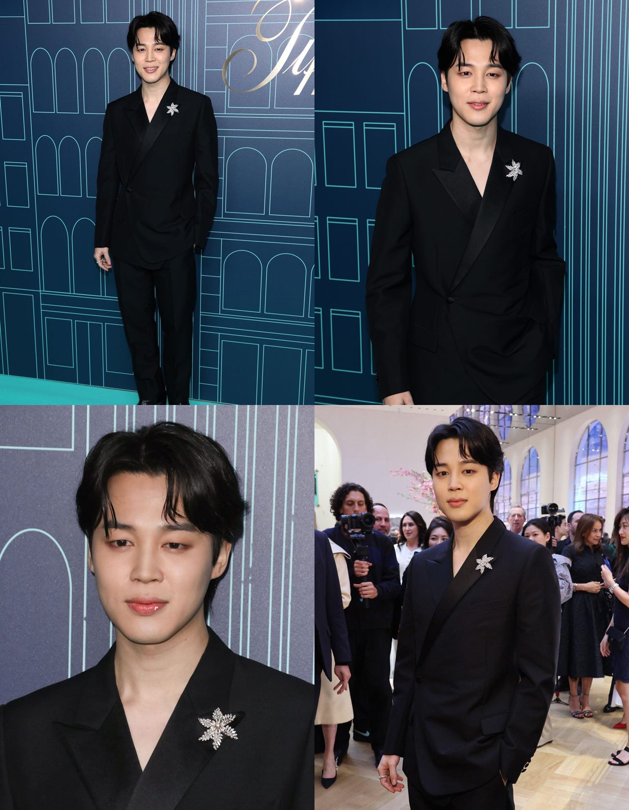  Jimin Tampil Maskulin Serba Hitam, Penampakan Bros Klasik Tiffany & Co Tuai Sorotan