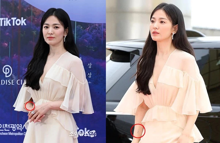 Baeksang Arts Awards 2023: Song Hye Kyo Diduga Tunjukkan Tato di Red Carpet