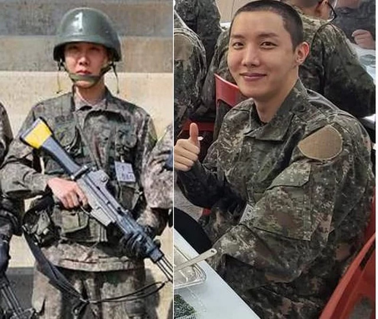 Bikin Heboh, Beredar Foto J-Hope BTS Pegang Senjata Laras Panjang dengan Seragam Tentara