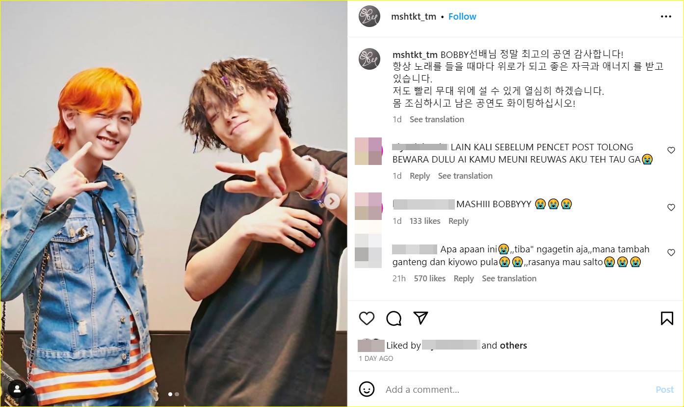 Mashiho eks TREASURE bertemu dengan Bobby iKON