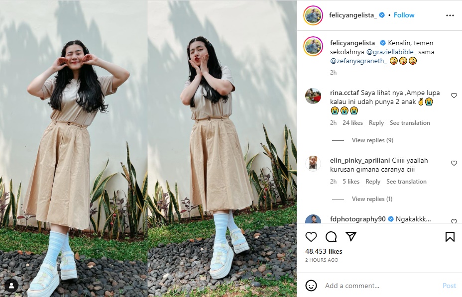 Ibu Dua Putri, Felicya Angelista Gemas Bagikan Foto Bak Anak Sekolah