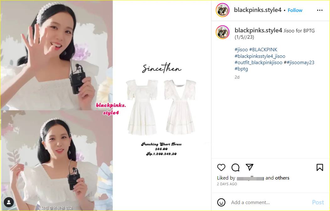 informasi gaun yang dipakai Jisoo BLACKPINK