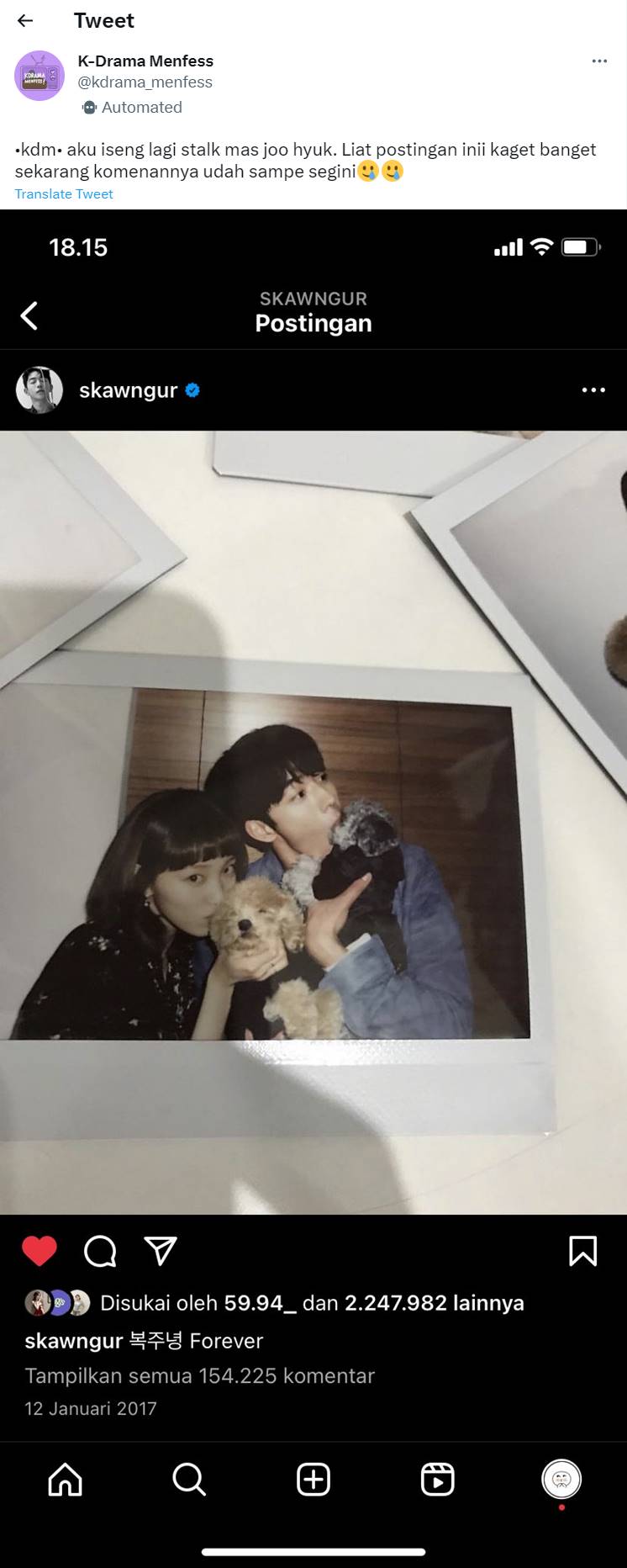 Penggemar menyoroti Nam Joo Hyuk dan Lee Sung Kyung yang belum menghapus momen kebersamaan mereka
