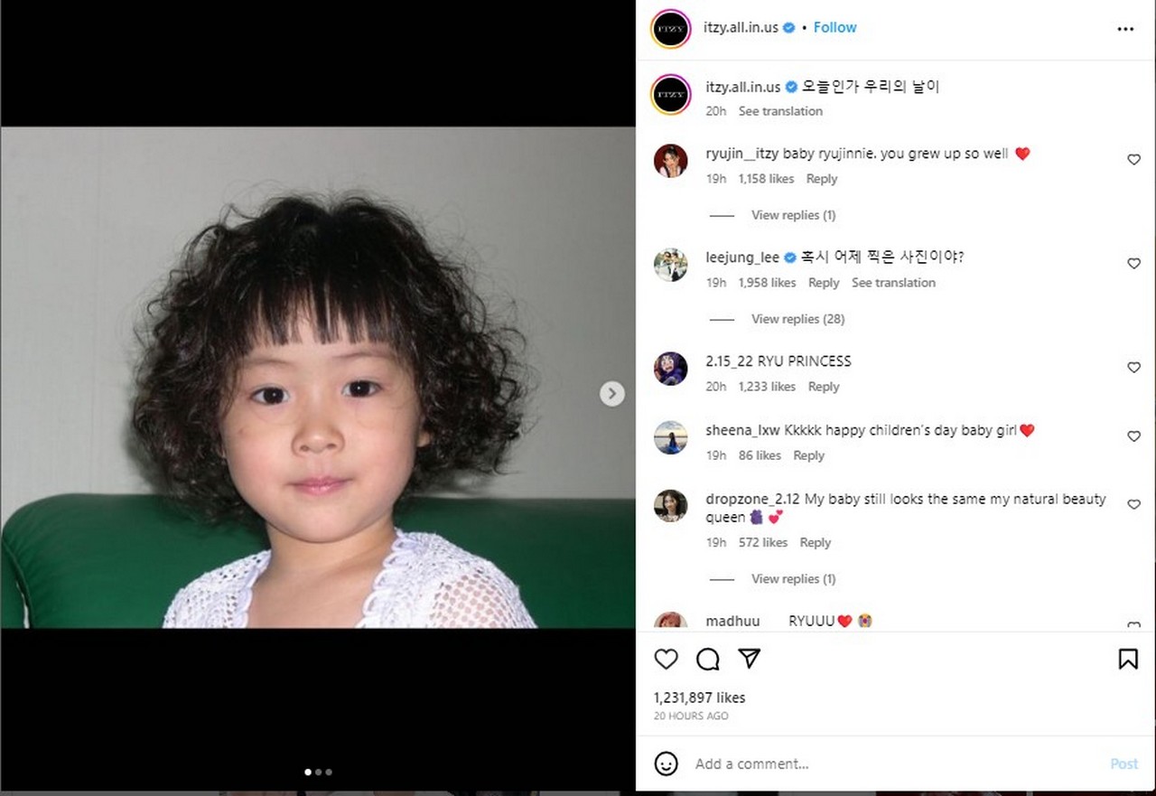Rayakan Hari Anak, Ryujin ITZY Unggah Foto Gemes Masa Kecil dengan Rambut Keriting