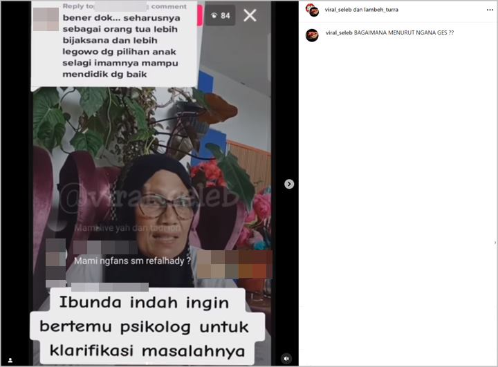 Ibu Indah Permatasari Bela Diri Usai Tabiatnya Dikritik Psikolog, Ajak Ketemuan
