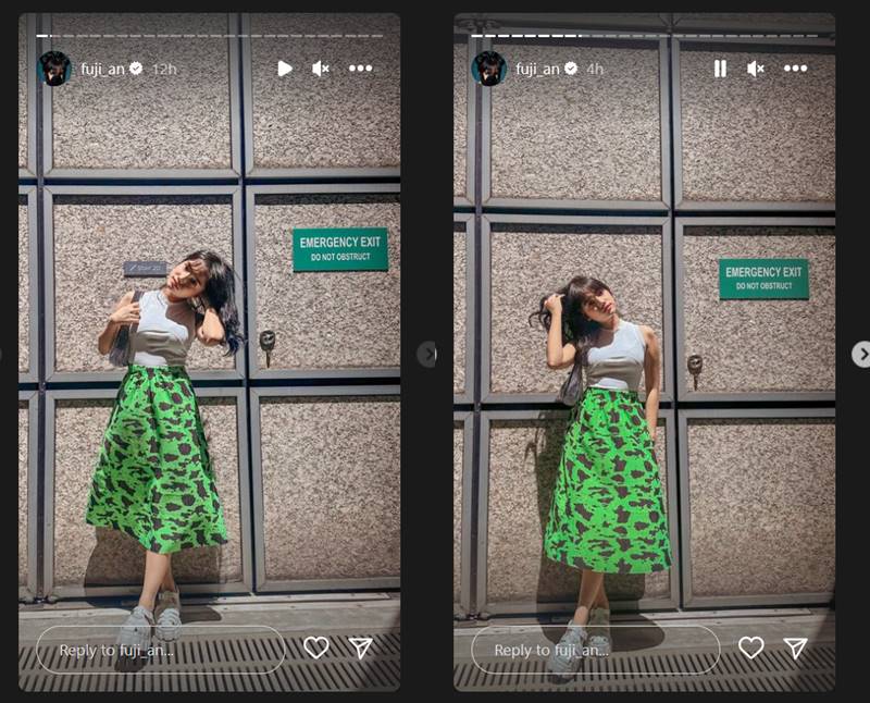 Fuji An memamerkan OOTD barunya