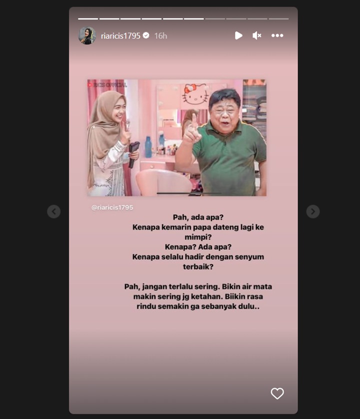 Didatangi Mendiang Ayah Lewat Mimpi, Ria Ricis: Pah Ada Apa? Didatangi Mendiang Ayah Lewat Mimpi, Ria Ricis: Pah Ada Apa?