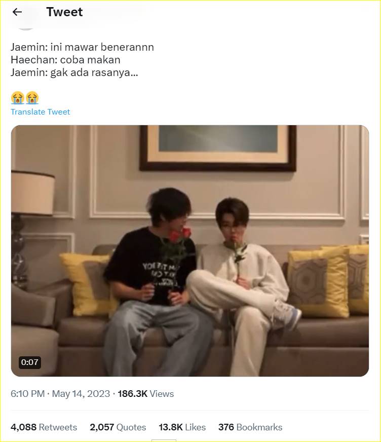 Jaemin NCT mau-mau saja diminta Haechan makan bunga