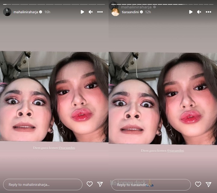 Mahalini Minta Tak Dikomentari Usai Pasang Ekspresi Aneh Saat Foto Bareng Tiara Andini
