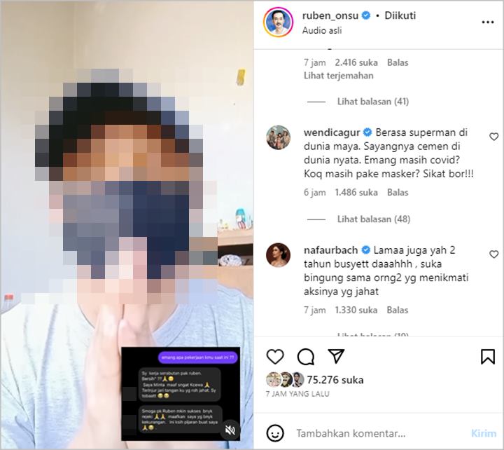 Pembully Keluarga Ruben Onsu Selama 2 Tahun Kini Minta Maaf, Sentilan Wendi Cagur Makjleb