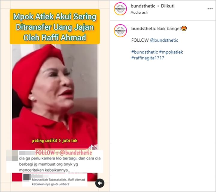 Kini Baru Terekspos Langsung Viral, Raffi Ahmad Beber Awal Mula Kerap Beri Uang ke Mpok Atiek