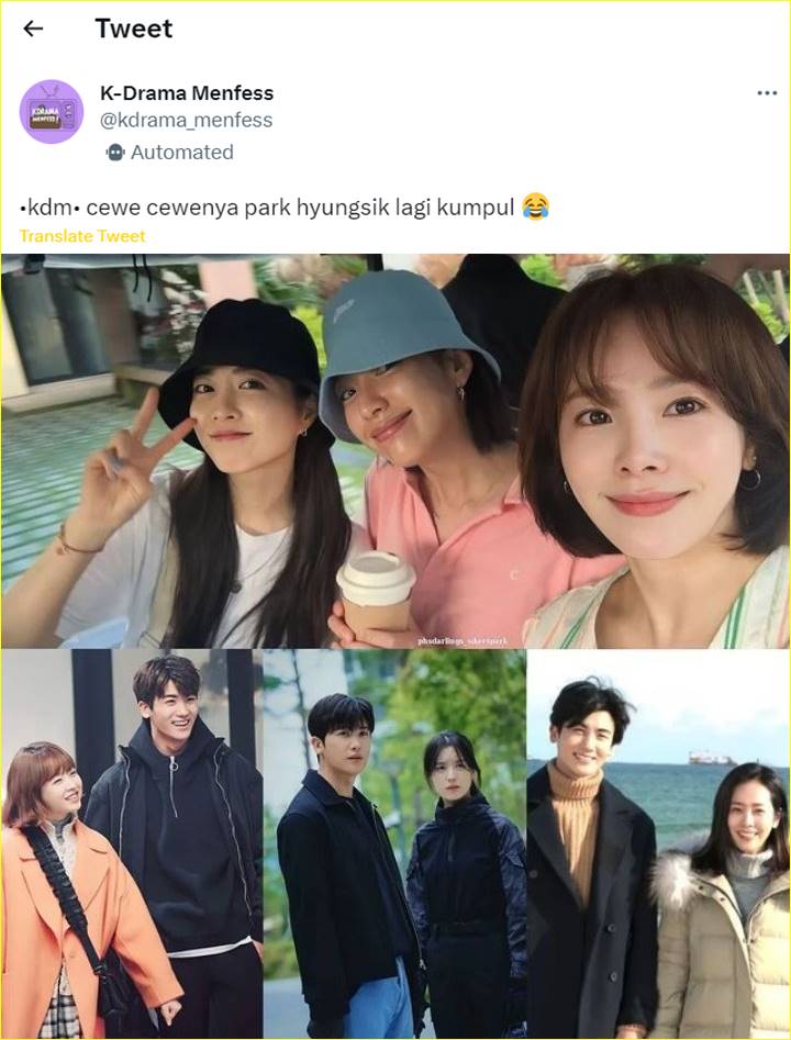 momen Han Hyo Joo, Park Bo Young, dan Han Ji Min foto bareng