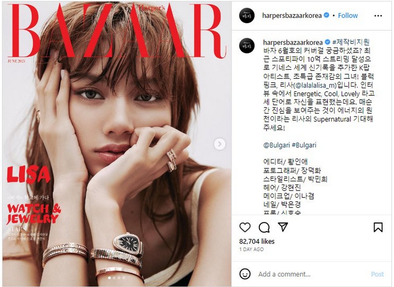 Lisa Bikin Meleleh Tampil Sempurna Di Harper\'s Bazaar Dan Bicara Soal Kebiasaanya Jika Bad Mood
