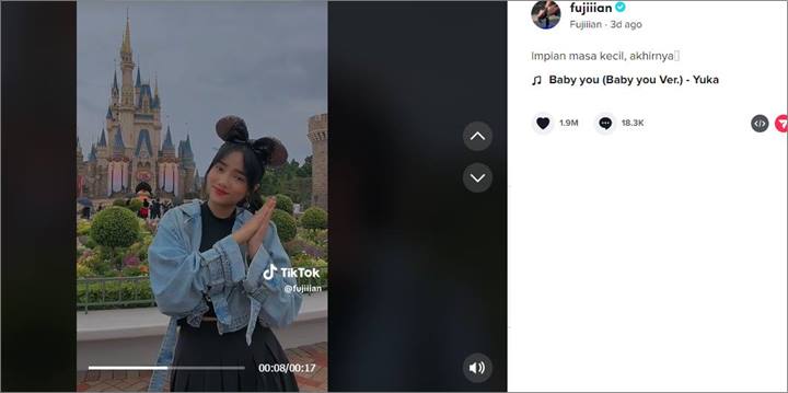 Fuji An Keciduk Diam-diam Teteskan Air Mata Saat di Disneyland