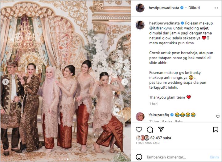 Hesti Purwadinata Request Khusus untuk Make Up di Wedding Enzy Storia, Tingkahnya Malah Tak Terduga