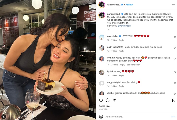 Sibling Goals, Naysila Mirdad Terharu Dapat Kejutan Ultah Spesial dari Sang Kakak