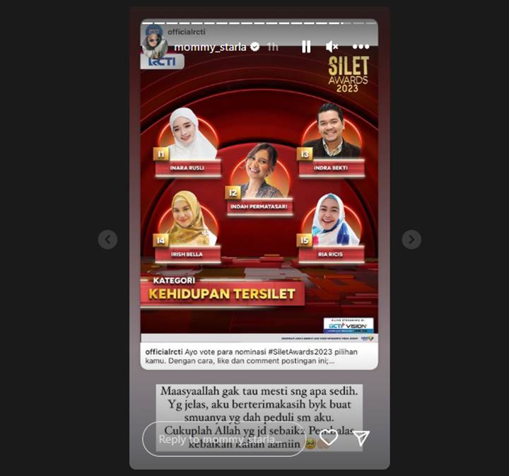 Ada Irish Bella-Ria Ricis, Inara Rusli Campur Aduk Namanya Juga Masuk Nominasi \'Kehidupan Tersilet\'