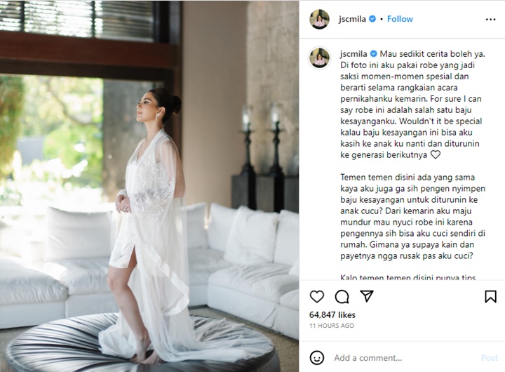 Bakal Diwariskan ke Anak-Cucu, Jessica Mila Takut Saat Hendak Cuci Baju Kesayangan