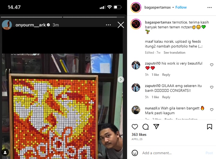 Susul Mark Lee NCT, Wajah Tiara Andini Dilukis Menggunakan Bahan Tak Biasa
