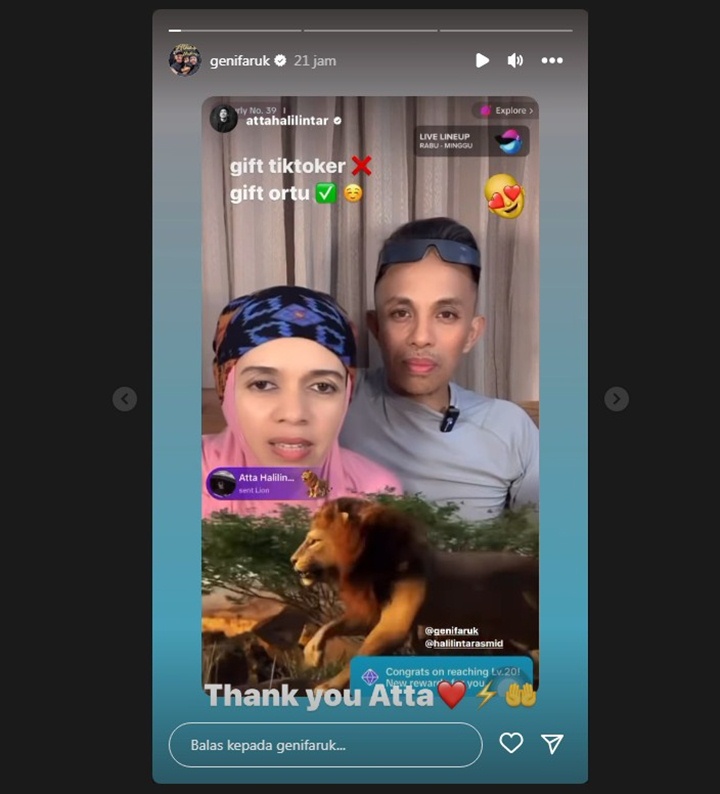 Geni Faruk Live TikTok, Atta Halilintar Gercep Kirim Gift Jutaan Rupiah