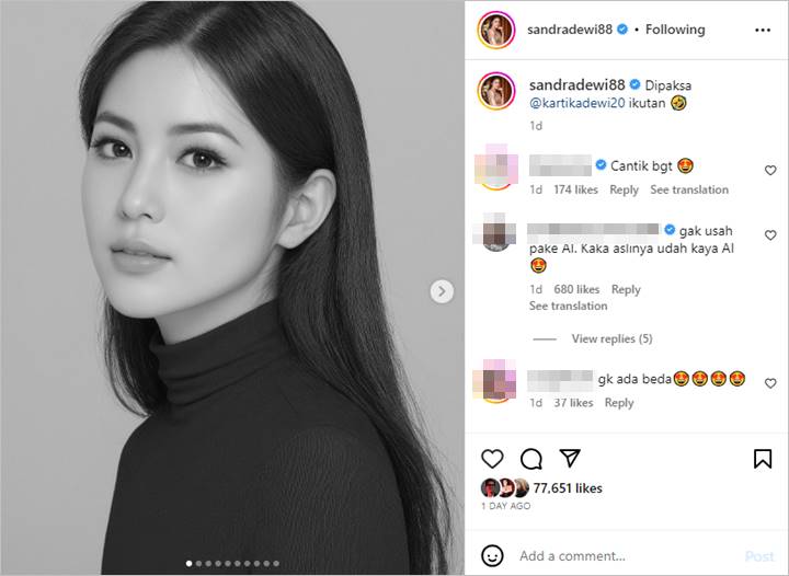 Potret Sandra Dewi dan Nia Ramadhani Versi AI Korea Buat Terpukau-Topik Pagi