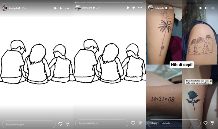 Postingan Fandy Christian Sehati dengan Gambar Tato Baru Dahlia Poland