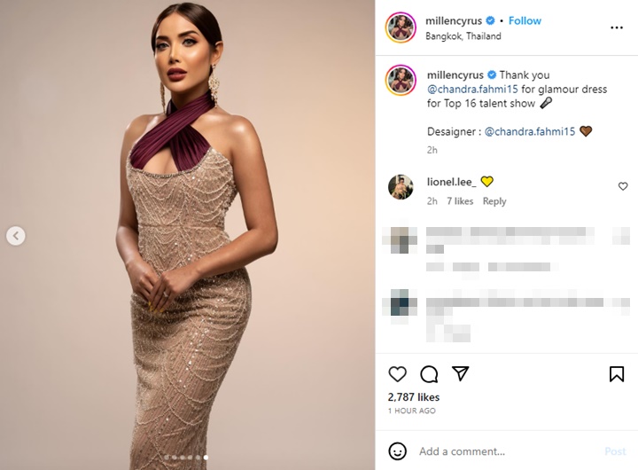 Millen Cyrus Banjir Pujian Saat Perform Bawakan Lagu Sendiri di Miss International Queen